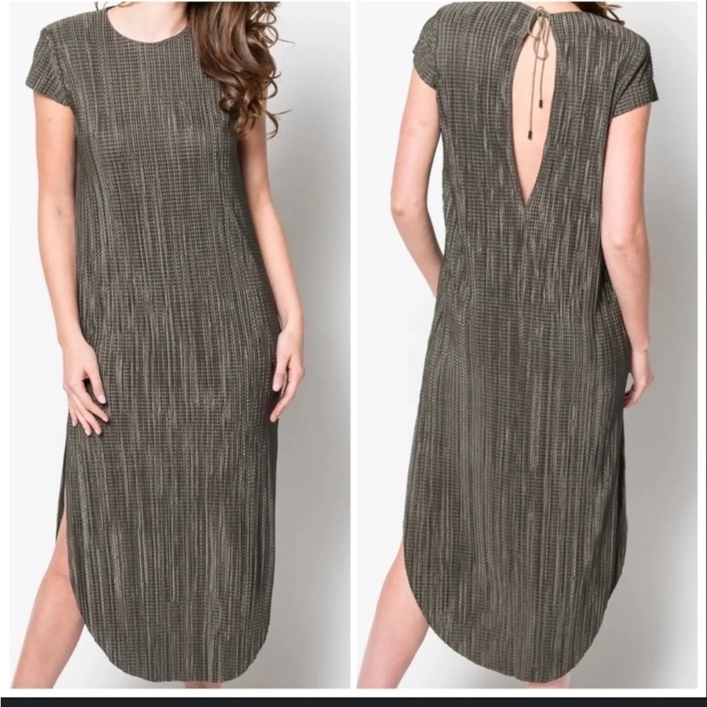 SABINA MUSAYEV Anthropologie green Textured Renaissance Midi Dress loose fit XS